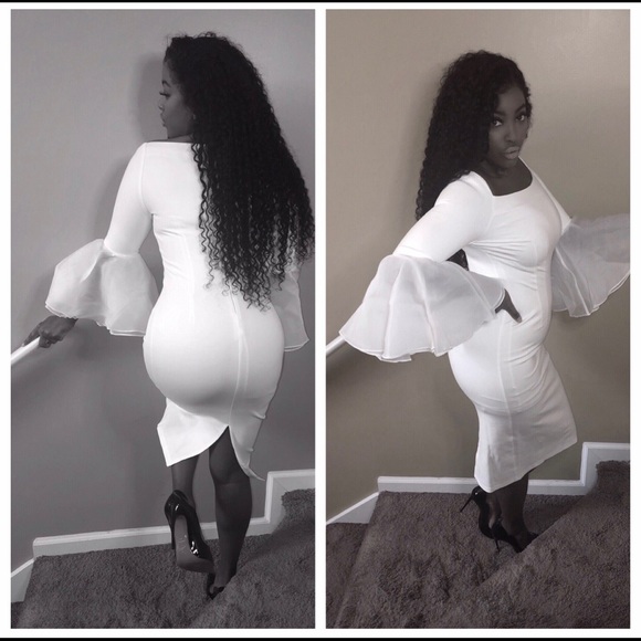 LENA FLARED ARM DRESS - Picture 2 of 3